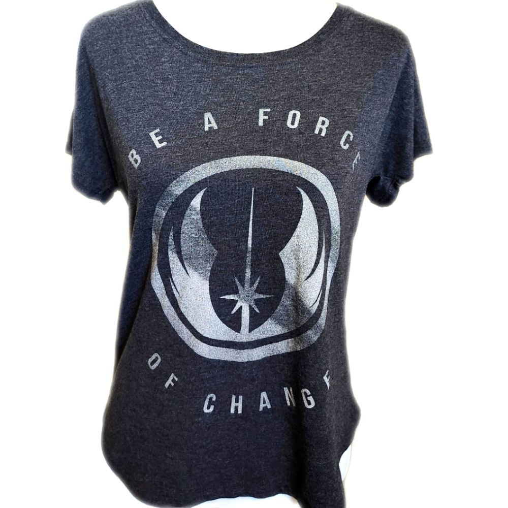 Disney Parks Star Wars BE A FORCE OF CHANGE gray tee t-shirt S